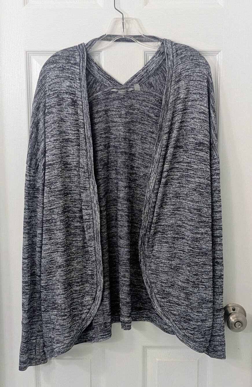 Athleta Gray Space Dye Long Sleeve Top – Size XL – Soft Stretch Relaxed Fit